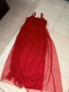 red long one piece