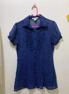 Cute Polka Dot Blouse See through