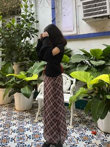 Stylish Plaid Midi Skirt