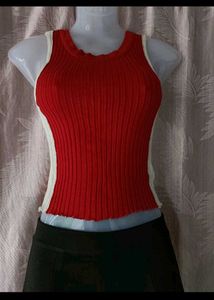 Red Tank &amp; Black Skirt Set