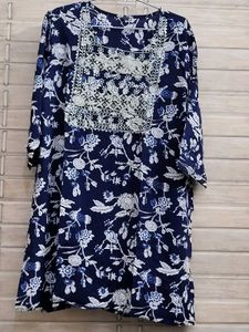 Elegant Blue Floral Kurta