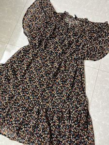 Floral Black Dress