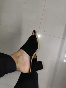 Black Heeled Mules