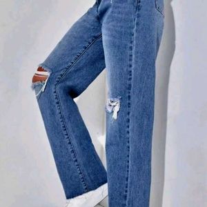 Ripped Wide Leg Jeans