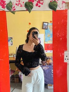 Elegant Black Floral Top