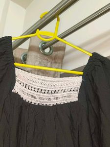 Black Dress with Lace Detail