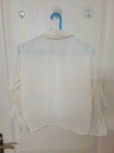 Ruffled White Top