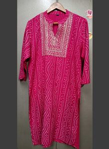 Pink Embroidered Kurta
