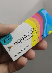 2 Monthtly Gray Coloured Lens From Aqua Color + Aqua Lens Comfort Solution For Lens + New Lens Case