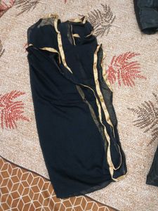 black embroidery work plazo kurti and dupatta set