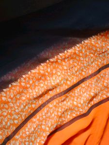 Orange Leaf Print Fabric