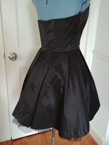 Black Strapless Bow Elastic Tulle Cocktail Party