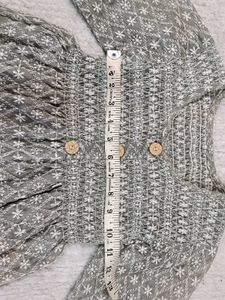 Grey Embroidered Top For Women