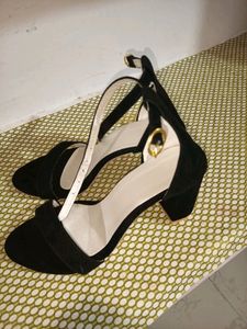 Black Colour Ankle Strap Heels