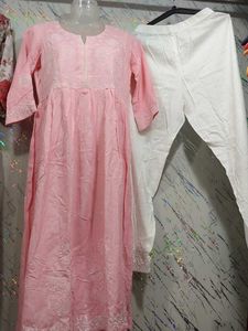 Pink Embroidered Kurta Set