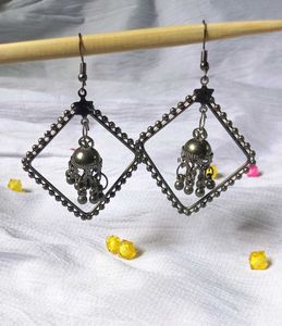 Oxidised Long Earrings