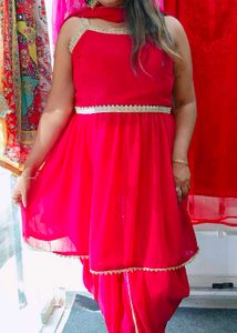 Red Anarkali Kurta Set