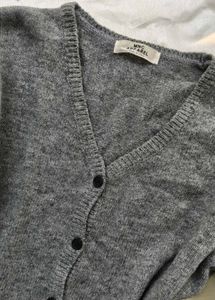 Gray Button-Up Cardigan