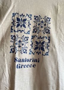 Santorini Greece Tee Stunning Back Print Souvenir