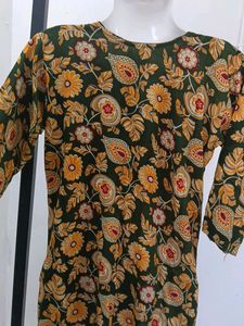 Floral Print Green Kurta