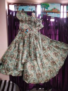 Floral One-Shoulder Ruffle Dress