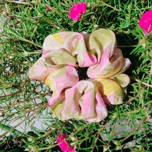 Beautiful Butter Crepe Shiny Scrunchie 💞