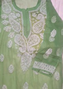 Chikankari Green Kurti with inner