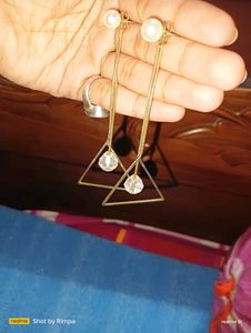 Triangle Pearl Earrings