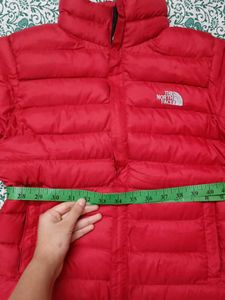 Red North Face Puffer Jacket