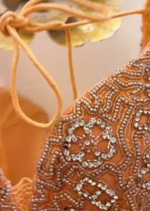 peach luxe lehenga
