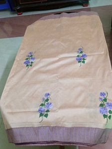 Cream Color Painted Sareewith Good Shine