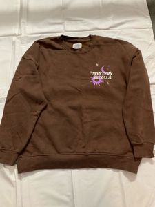 Fashion Trendy Printed Sweatshirt - Brown