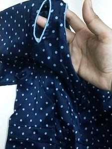 Blue Saree With Designer Blouse
