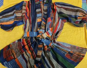 Striped Colorful Kimono Dress