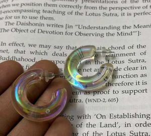 Rainbow Shine Resin Hoops – Aesthetic & Bold