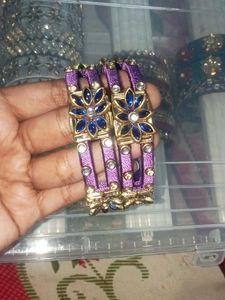 Purple & Blue Floral Bangles