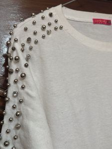 Studded Shoulder Tee