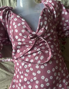 Pink Floral Dress - S