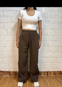 Brown Straight Fit Pant