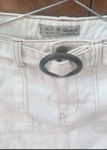 Belted Denim Mini Skirt