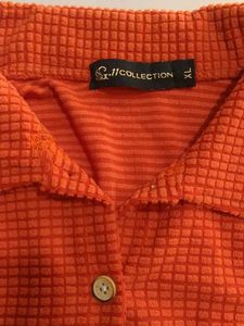 Vintage Orange Button-Down Top