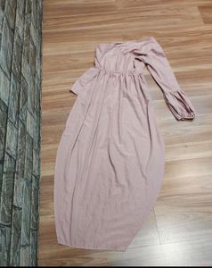 Blush One-Shoulder Ruffle Dress