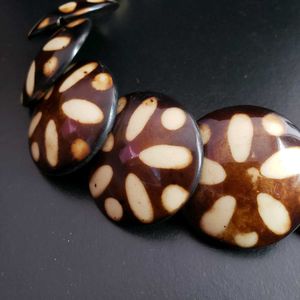 Unique Wood look Bead Necklace