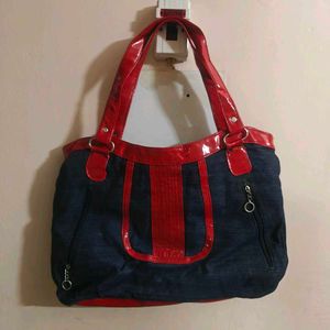 🆕 Red & Denim Handbag