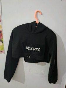 Stuck On Cropped Hoodie