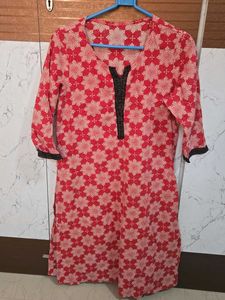 Floral Red Print Kurta