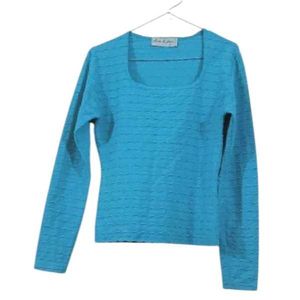 Teal Striped Long Sleeve Top