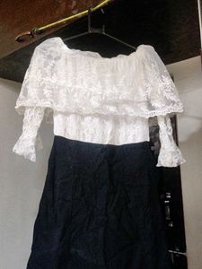 Lace Top Black Skirt Dress