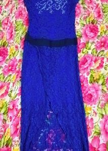 Elegant Blue Lace western Dress