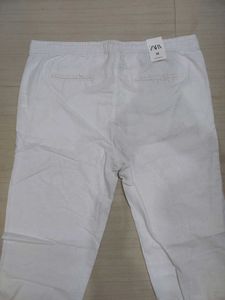 Zara White Linen Pants - Straight/relaxed Fit